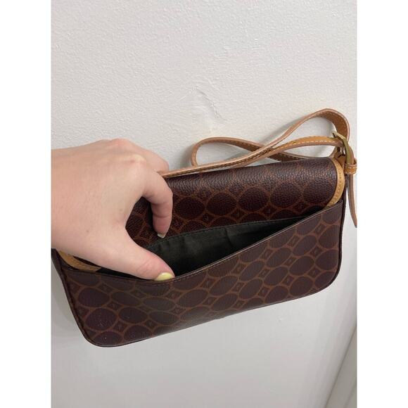 Fossil Mini Bag Shoulder Purse Brown Monogram Logo Y2K Casual - Picture 7 of 9